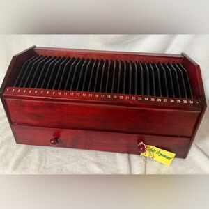 Cherry Wood Document Organizer with Drawer